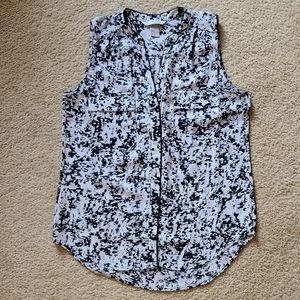 H&M black and white sleeves blouse